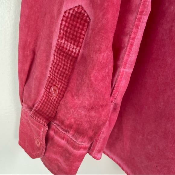 Franky Max Button Front Long Sleeve Double Pocket 100% Cotton Red Shirt Men’s XL - Picture 4 of 10